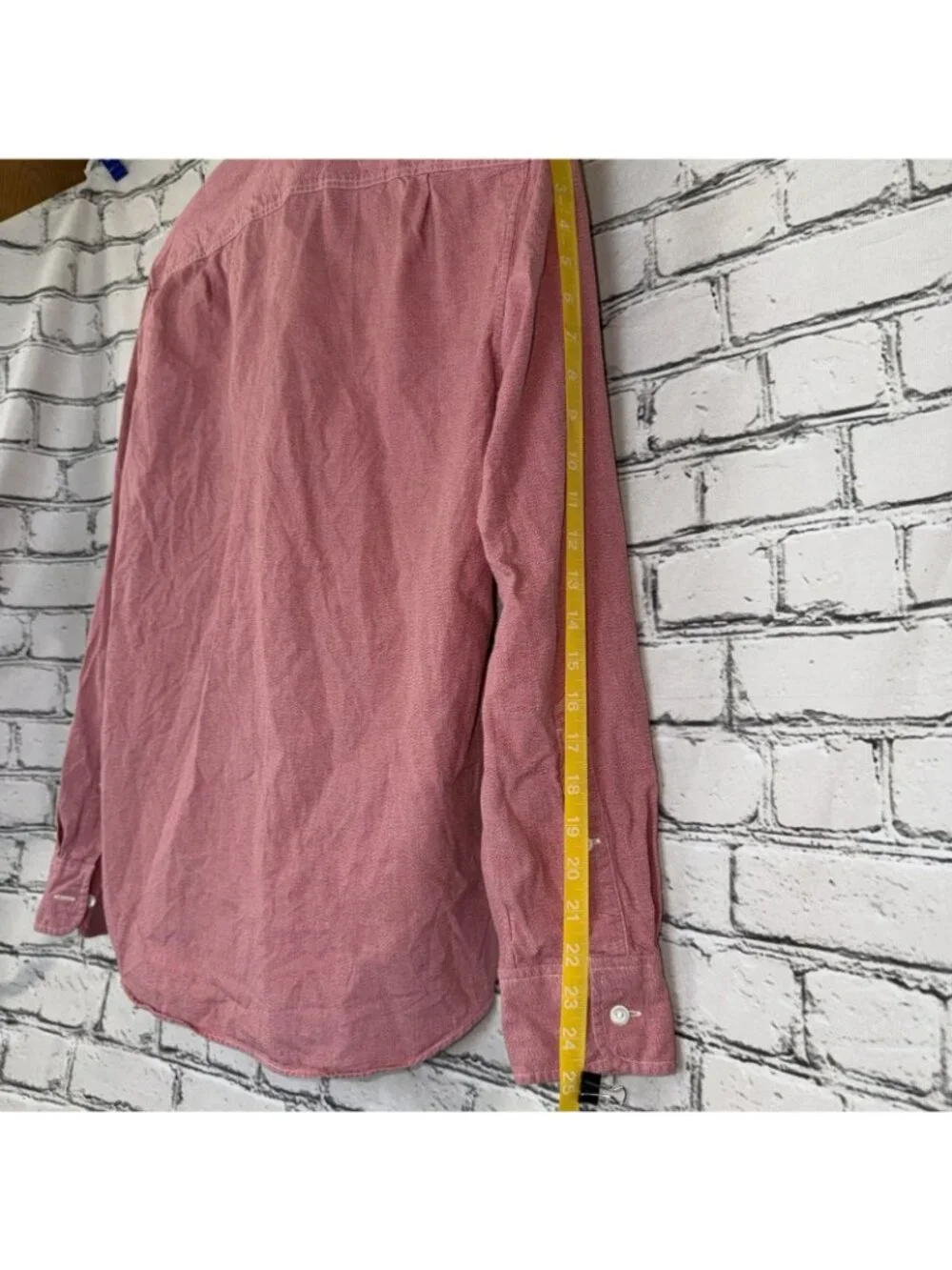 J Crew Shirt Men's Small Red Button Up  Long Sleeve Workshirt Salmon Western